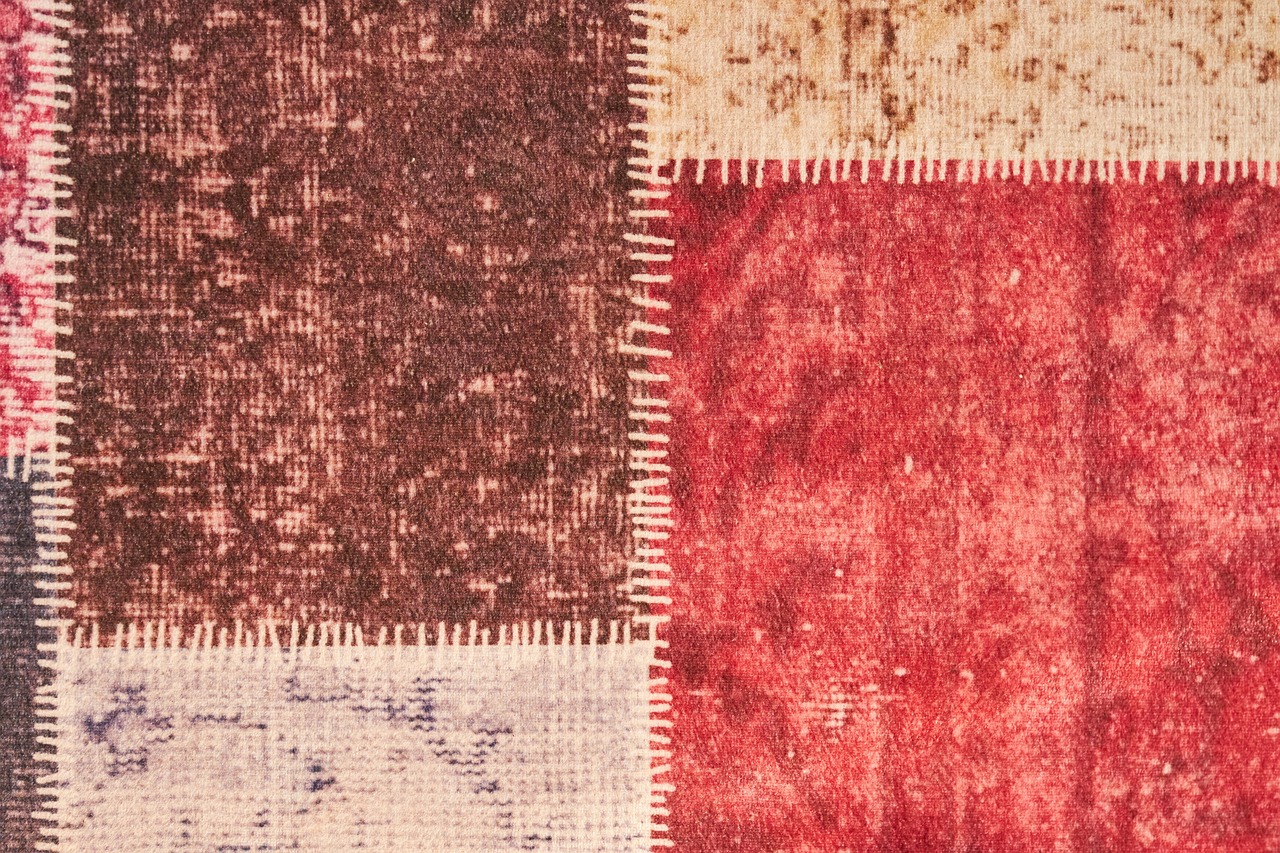 Colorful woven rug fabric and pattern